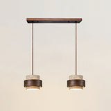 Arluna | Travertine Pendant Light with Walnut Wood Detail for Modern Ambient Lighting