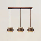 Arluna | Travertine Pendant Light with Walnut Wood Detail for Modern Ambient Lighting