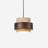 Arluna | Travertine Pendant Light with Walnut Wood Detail for Modern Ambient Lighting