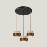 Arluna | Travertine Pendant Light with Walnut Wood Detail for Modern Ambient Lighting