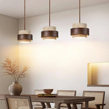 Arluna | Travertine Pendant Light with Walnut Wood Detail for Modern Ambient Lighting