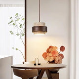 Arluna | Travertine Pendant Light with Walnut Wood Detail for Modern Ambient Lighting