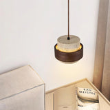 Arluna | Travertine Pendant Light with Walnut Wood Detail for Modern Ambient Lighting