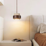 Arluna | Travertine Pendant Light with Walnut Wood Detail for Modern Ambient Lighting