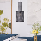 Virexo | Industrial Concrete Pendant Light with Cylindrical Cement Shade for Modern Interiors