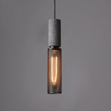 Virexo | Industrial Concrete Pendant Light with Cylindrical Cement Shade for Modern Interiors