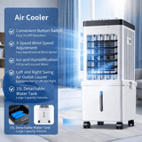3-in-1 Portable Air Cooler with Fan & Humidifier – Mobile Evaporative Cooling Unit