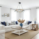 Zerani | Bird Design Round Chandelier with Wooden Frame and Integrated LED Lighting