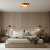 Orlani | Modern Walnut Ceiling Light with Wood-Effect Finish and Integrated LED for Living Room & Bedroom