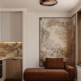 Orlani | Modern Walnut Ceiling Light with Wood-Effect Finish and Integrated LED for Living Room & Bedroom