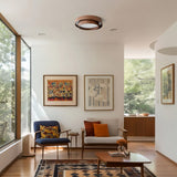Orlani | Modern Walnut Ceiling Light with Wood-Effect Finish and Integrated LED for Living Room & Bedroom