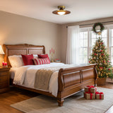 Sorevi | Minimalist Walnut & Gold Ceiling Light with Integrated LED for Modern Interiors