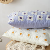 Zelric | Embroidered Daisy Cushion Cover for Sofa and Bed Decor