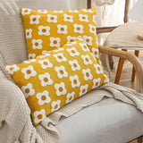 Zelric | Embroidered Daisy Cushion Cover for Sofa and Bed Decor