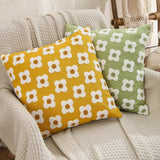 Zelric | Embroidered Daisy Cushion Cover for Sofa and Bed Decor