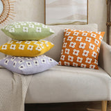 Zelric | Embroidered Daisy Cushion Cover for Sofa and Bed Decor