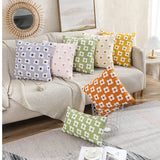 Zelric | Embroidered Daisy Cushion Cover for Sofa and Bed Decor