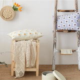 Zelric | Embroidered Daisy Cushion Cover for Sofa and Bed Decor