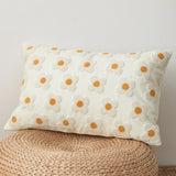 Zelric | Embroidered Daisy Cushion Cover for Sofa and Bed Decor