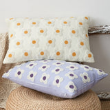 Zelric | Embroidered Daisy Cushion Cover for Sofa and Bed Decor
