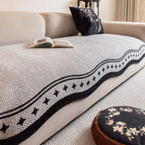 Draxil | Sofa Cover Anti Slip Microfibre Couch Protector with Wave Edge Design for Living Room and Pets