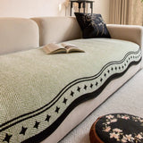 Draxil | Sofa Cover Anti Slip Microfibre Couch Protector with Wave Edge Design for Living Room and Pets