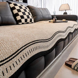Draxil | Sofa Cover Anti Slip Microfibre Couch Protector with Wave Edge Design for Living Room and Pets