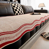 Draxil | Sofa Cover Anti Slip Microfibre Couch Protector with Wave Edge Design for Living Room and Pets