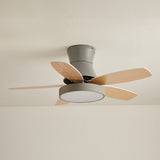 Nerik | Scandinavian Ceiling Fan with Wooden Blades, Tri-Colour LED and Remote Control for Living Room and Bedroom