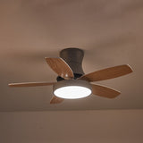 Nerik | Scandinavian Ceiling Fan with Wooden Blades, Tri-Colour LED and Remote Control for Living Room and Bedroom