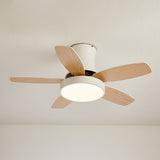Nerik | Scandinavian Ceiling Fan with Wooden Blades, Tri-Colour LED and Remote Control for Living Room and Bedroom