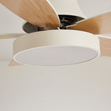 Nerik | Scandinavian Ceiling Fan with Wooden Blades, Tri-Colour LED and Remote Control for Living Room and Bedroom
