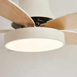 Nerik | Scandinavian Ceiling Fan with Wooden Blades, Tri-Colour LED and Remote Control for Living Room and Bedroom