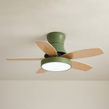 Nerik | Scandinavian Ceiling Fan with Wooden Blades, Tri-Colour LED and Remote Control for Living Room and Bedroom