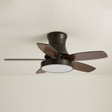 Nerik | Scandinavian Ceiling Fan with Wooden Blades, Tri-Colour LED and Remote Control for Living Room and Bedroom