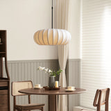Noreviah | Wabi-Sabi Silk Pendant Light with Fabric Shade for Dining Rooms and Living Spaces