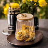 Velune | Glass Tea Storage Jar with Wooden Lid Airtight Container