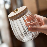 Velune | Glass Tea Storage Jar with Wooden Lid Airtight Container