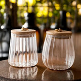 Velune | Glass Tea Storage Jar with Wooden Lid Airtight Container