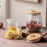 Velune | Glass Tea Storage Jar with Wooden Lid Airtight Container