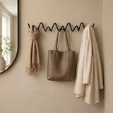 Umiro | Geometric Metal Wall Coat Rack in Matte Black and White, Two Sizes for Entryway and Bedroom
