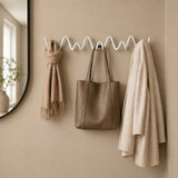 Umiro | Geometric Metal Wall Coat Rack in Matte Black and White, Two Sizes for Entryway and Bedroom