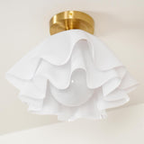 Eloriah | Pleated Brass Ceiling Light with E27 Fitting for Elegant Bathroom and Bedroom Lighting