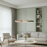 Moryn | Nordic Pendant Light with Multiple Cylinder Shades in Iron and Wood for Dining Rooms