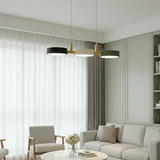 Moryn | Nordic Pendant Light with Multiple Cylinder Shades in Iron and Wood for Dining Rooms