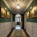 Talrex | Modern Black Flush Mount Ceiling Light with Crystal Shade for Hallway and Living Room