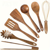 Zirex | Wooden Kitchen Utensil Set 7 Piece for Non-Stick Cookware