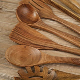 Zirex | Wooden Kitchen Utensil Set 7 Piece for Non-Stick Cookware