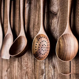 Bryneon | Premium Wooden Cooking Utensils Set 5 Piece for Non-Sticking Cooking