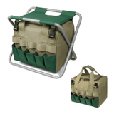 Tari | Garden Tool Set with Folding Stool and Carry Bag for Planting, Weeding and Outdoor Garden Use
